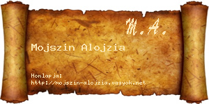 Mojszin Alojzia névjegykártya